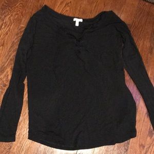 VS PINK long sleeve lace up super soft tee